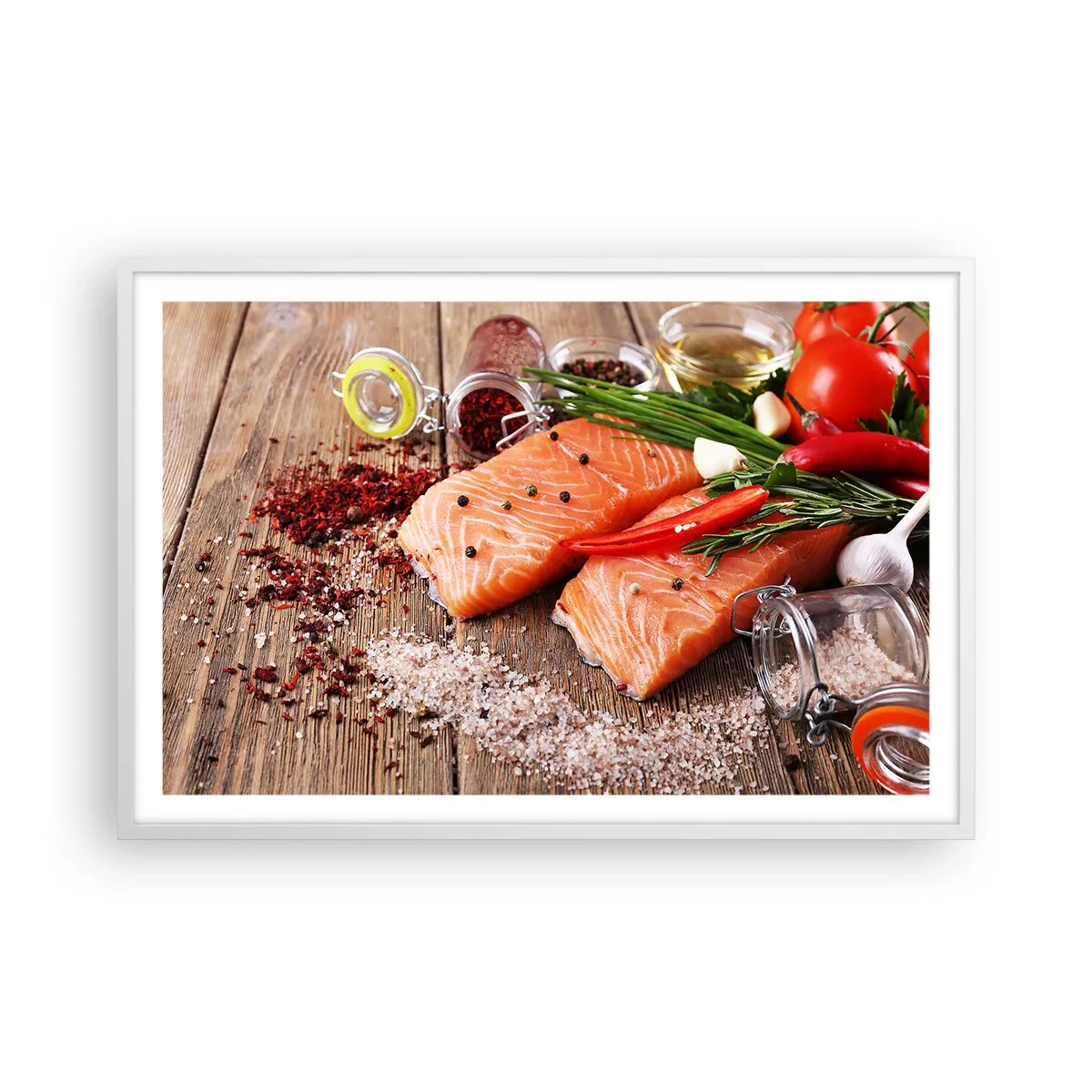 Plakat i hvid ramme - Norske køkken eventyr - 91x61 cm