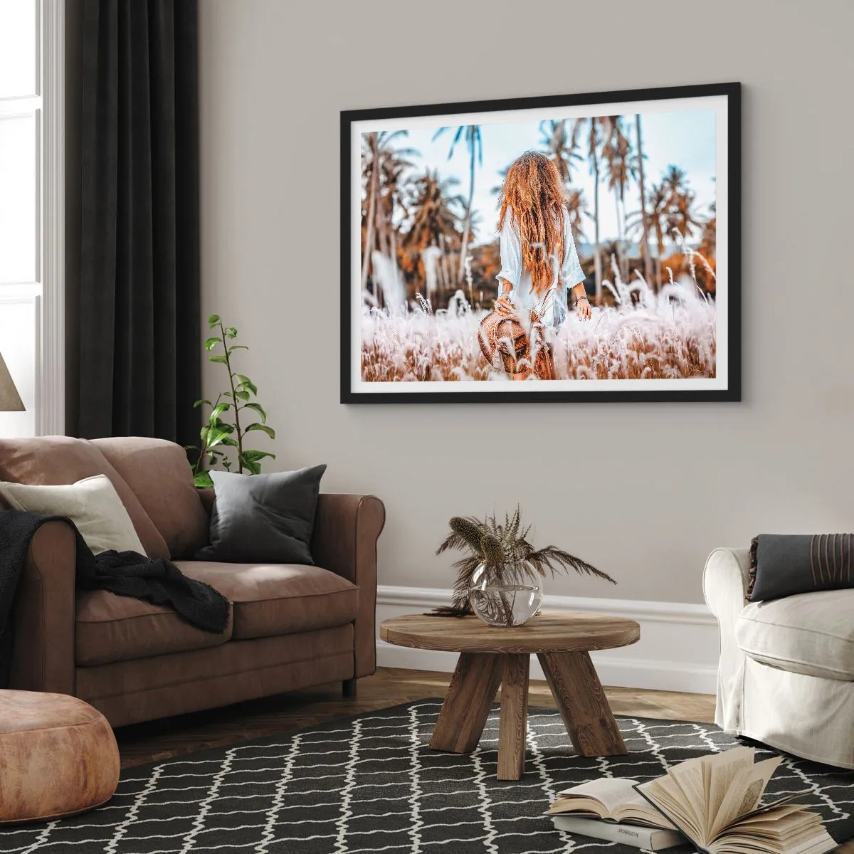 Plakat i sort ramme - Født af græsdun - 70x50 cm