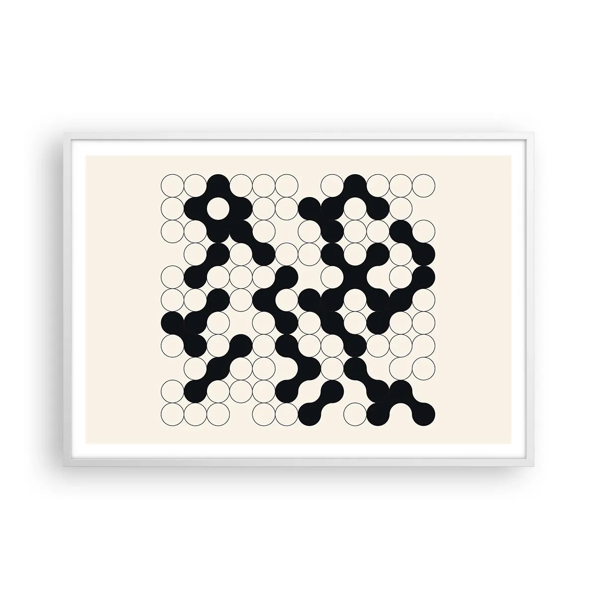 Plakat i hvid ramme - Kinesisk spil - variation - 100x70 cm