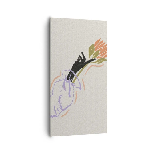 Lærredstryk - Billede på lærred - En søsterlig berøring - 65x120 cm