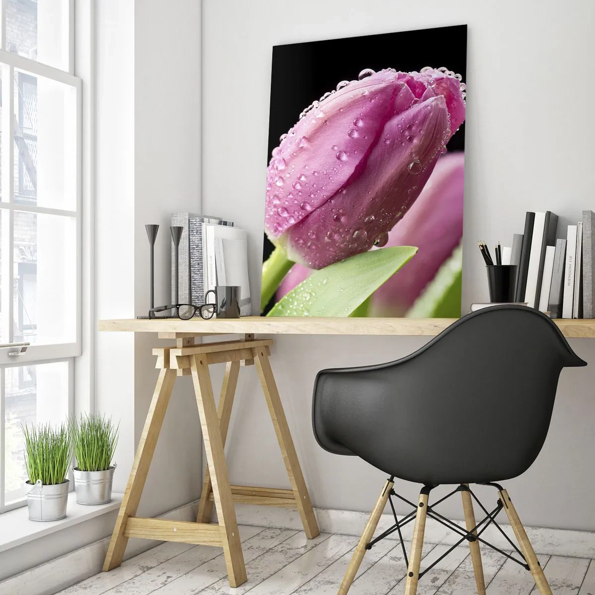 Billede på glas - En lilla drøm i duggen - 50x70 cm