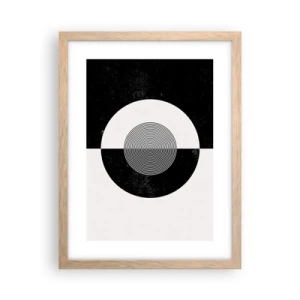 Plakat i ramme af lyst egetræ - Harmoni i sort og hvidt - 30x40 cm