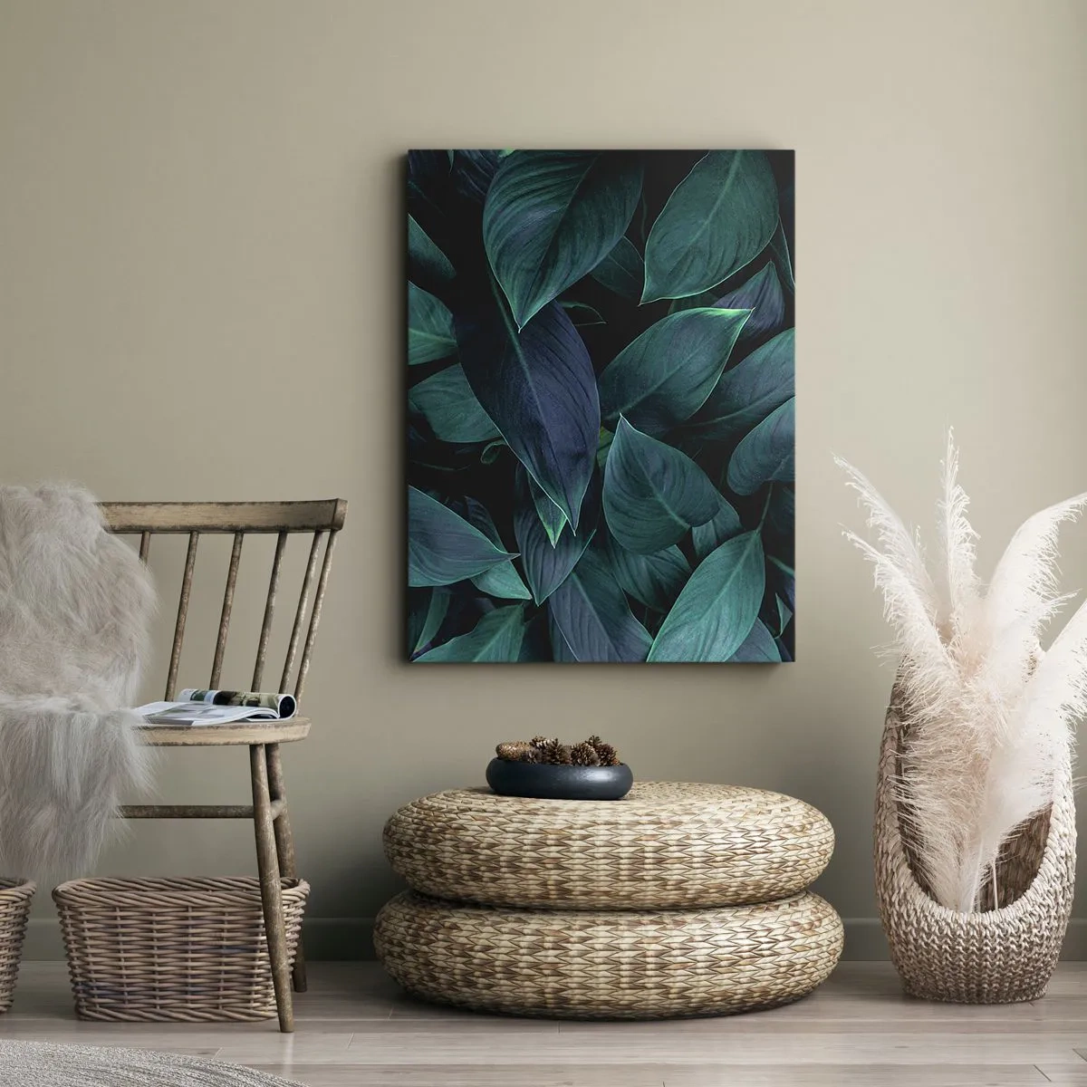 Lærredstryk - Billede på lærred - Grønt i sig selv - 50x70 cm