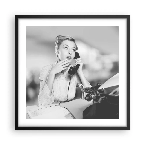 Plakat i sort ramme - Hej, vi er i 1950'erne. - 50x50 cm