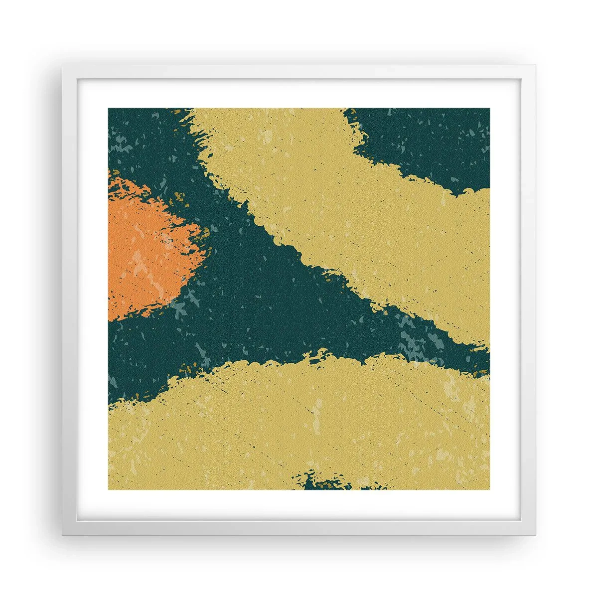 Plakat i hvid ramme - Abstraktion - i slowmotion - 50x50 cm