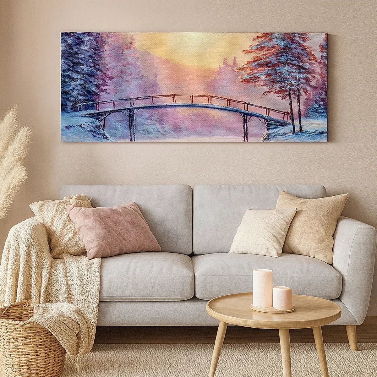 Lærredstryk - Billede på lærred - De fire årstider - vinter - 30x30 cm