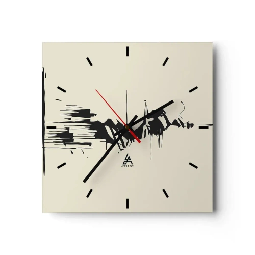 Vægur, Uret - Skyndsom abstraktion - 30x30 cm