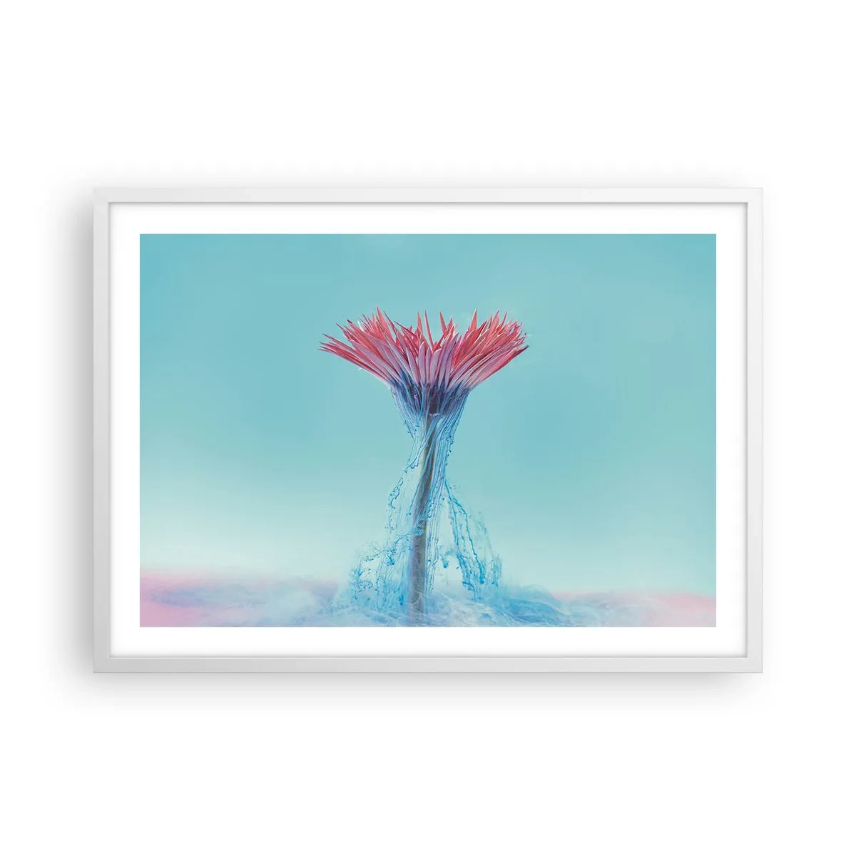 Plakat i hvid ramme - I en nærende omfavnelse - 70x50 cm