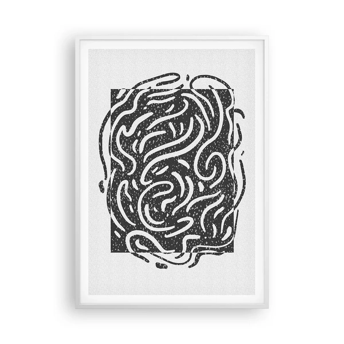 Plakat i hvid ramme - Abstraktion: en dans af glæde - 70x100 cm