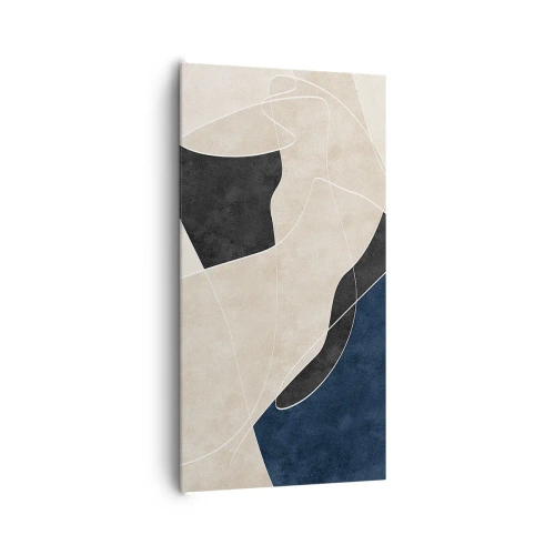 Lærredstryk - Billede på lærred - Abstrakt komposition - kontrast af farver - 65x120 cm