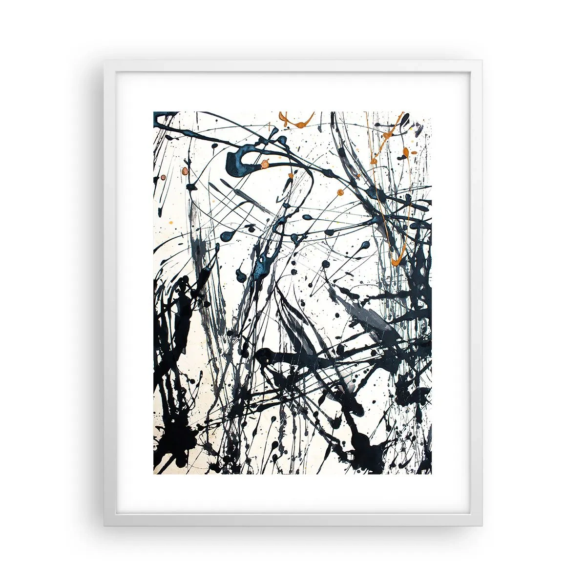 Plakat i hvid ramme - Ekspressionistisk abstraktion - 40x50 cm
