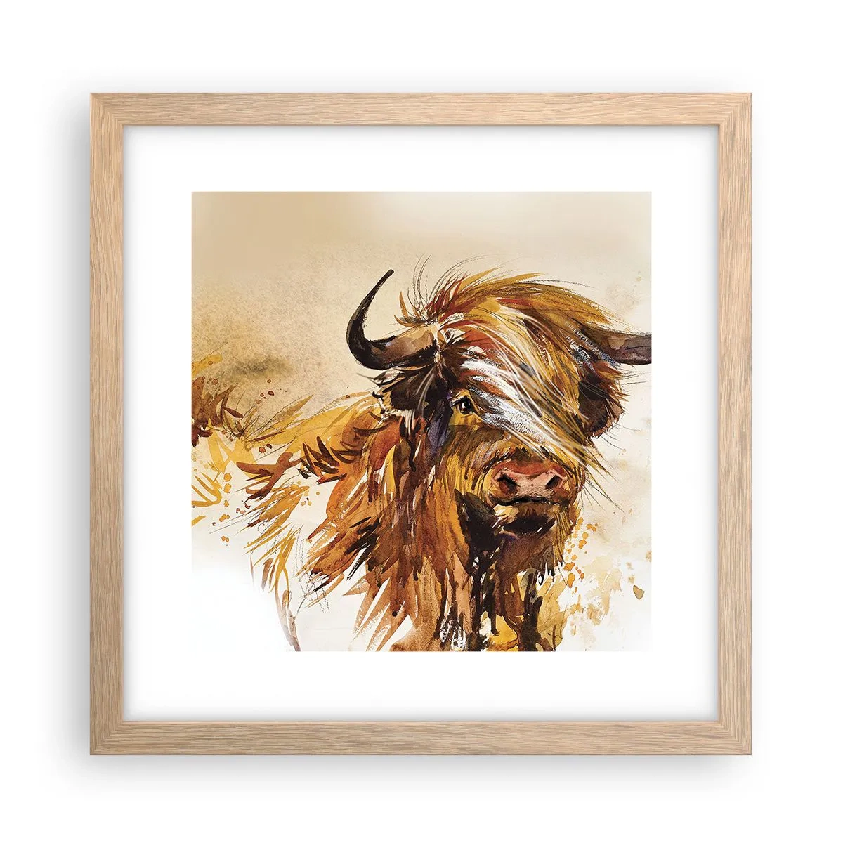 Plakat i ramme af lyst egetræ - Jægerens stolthed - 30x30 cm