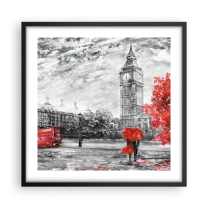 Plakat i sort ramme - En spændende dag - 50x50 cm