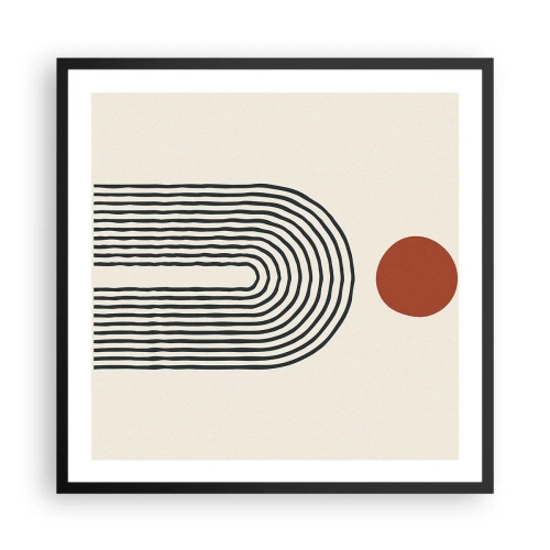 Plakat i sort ramme - Magnetisme af former og farver - 60x60 cm