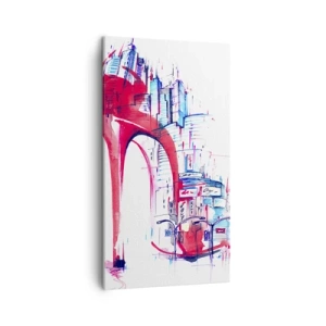 Lærredstryk - Billede på lærred - Elegant kvinde fra storbyen - 45x80 cm