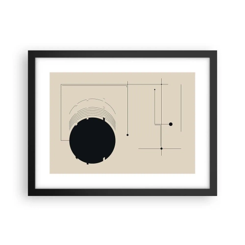 Plakat i sort ramme - Fjedrende og dynamisk komposition - 40x30 cm
