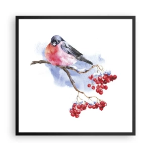 Plakat i sort ramme - Vinter i farver - 60x60 cm