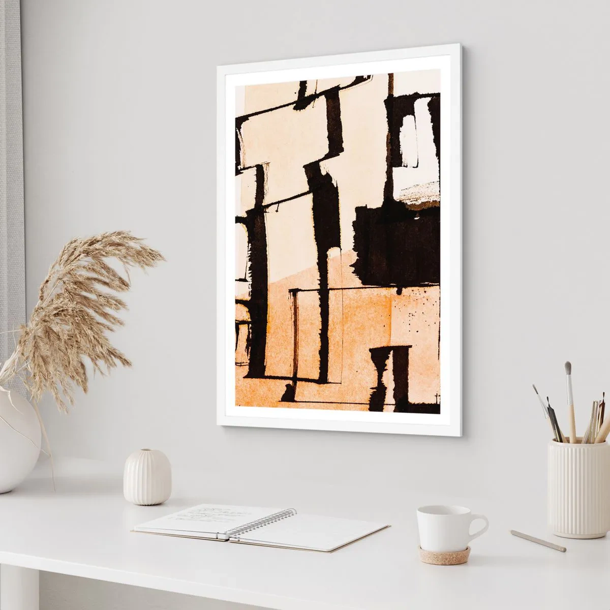 Plakat i hvid ramme - Og alligevel orden - 70x100 cm