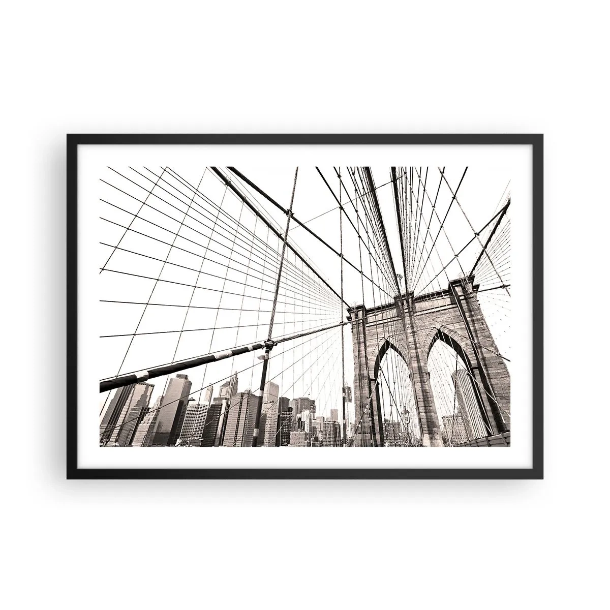 Plakat i sort ramme - Katedralen i New York - 70x50 cm