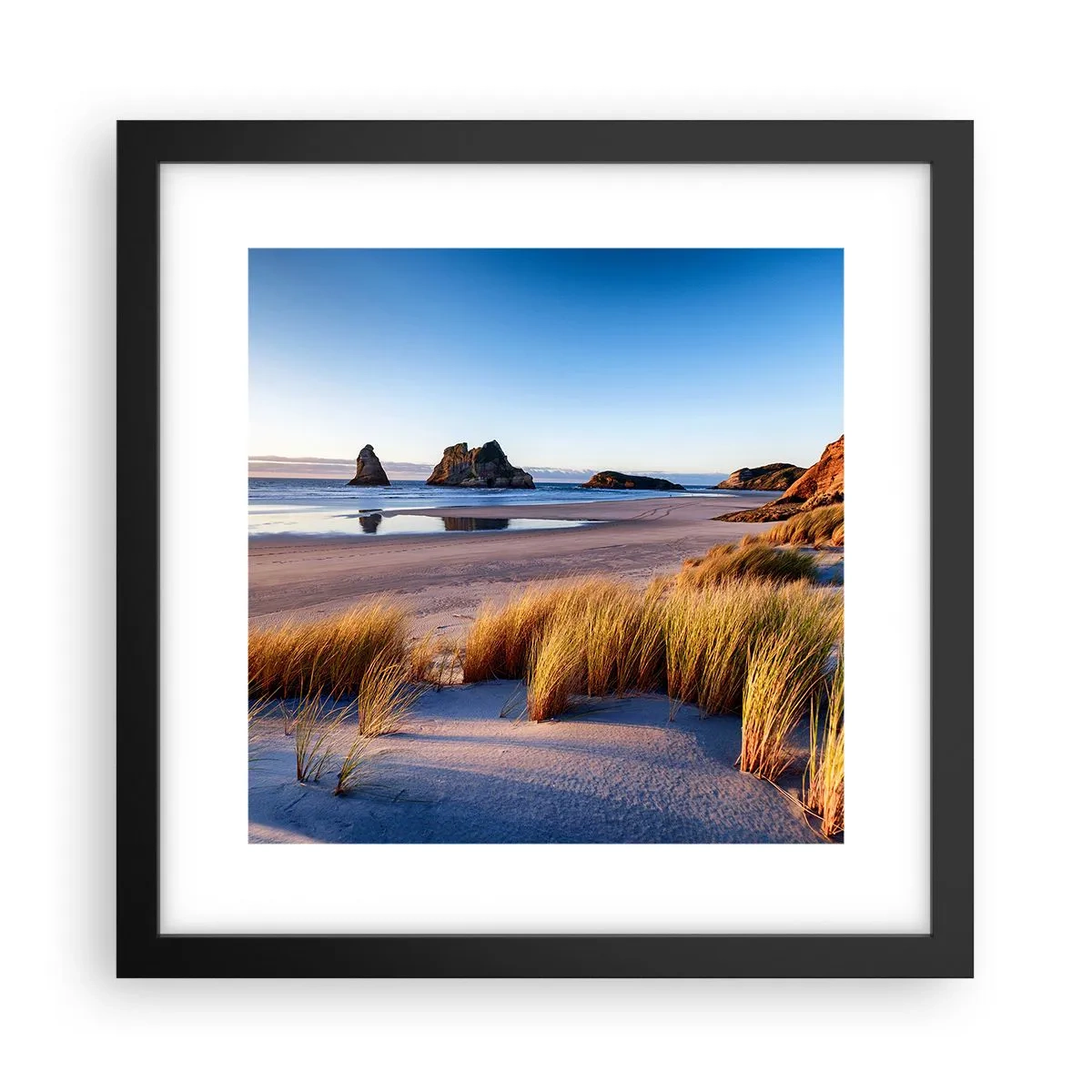 Plakat i sort ramme - For dem, der søger ro - 30x30 cm