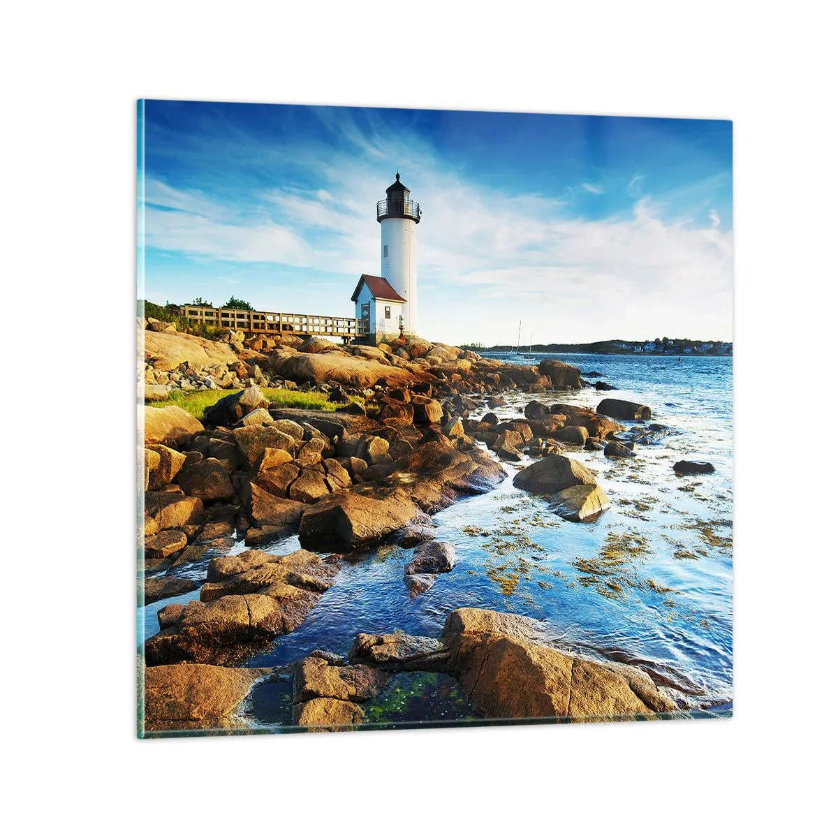 Billede på glas - Vend tilbage med glæde, jeg ser frem til - 50x50 cm