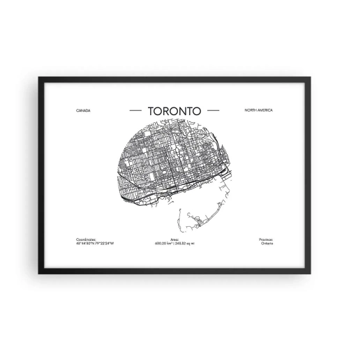 Plakat i sort ramme - Anatomi af Toronto - 70x50 cm