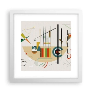 Plakat i hvid ramme - Og verden griner - 30x30 cm