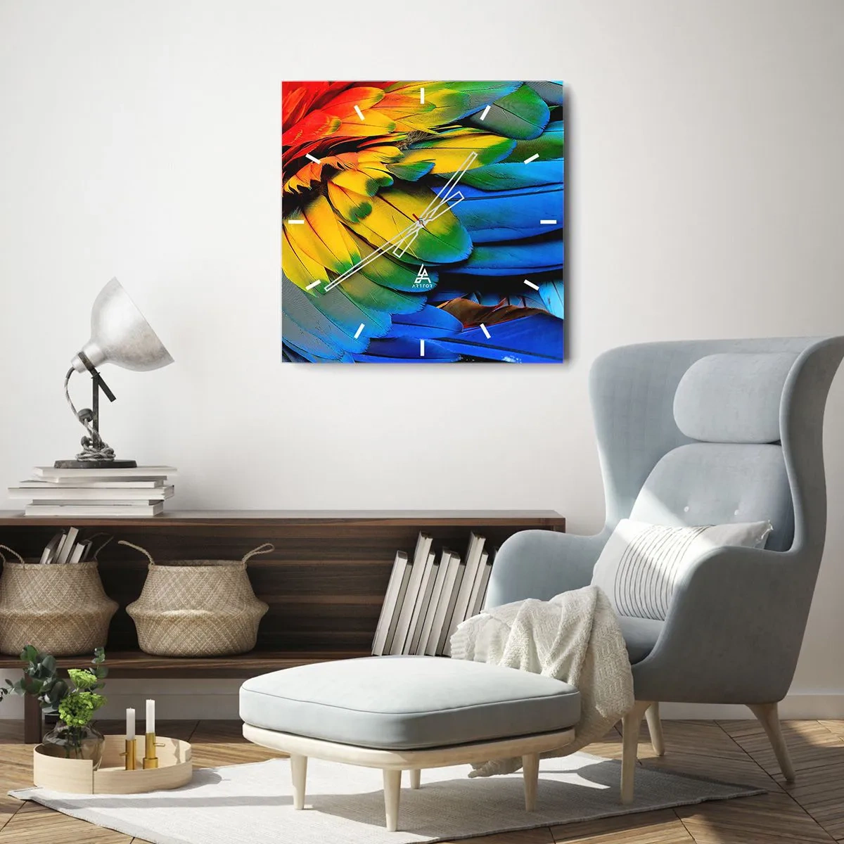 Vægur, Uret - Paradisfugl - 40x40 cm