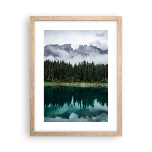 Plakat i ramme af lyst egetræ - Hys, tys, lad os ikke vække sovevandet... - 30x40 cm