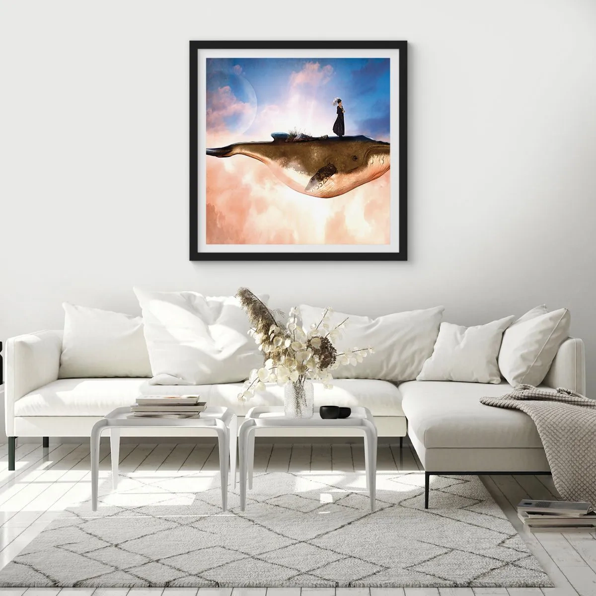 Plakat i sort ramme - En surrealistisk rejse - 30x30 cm