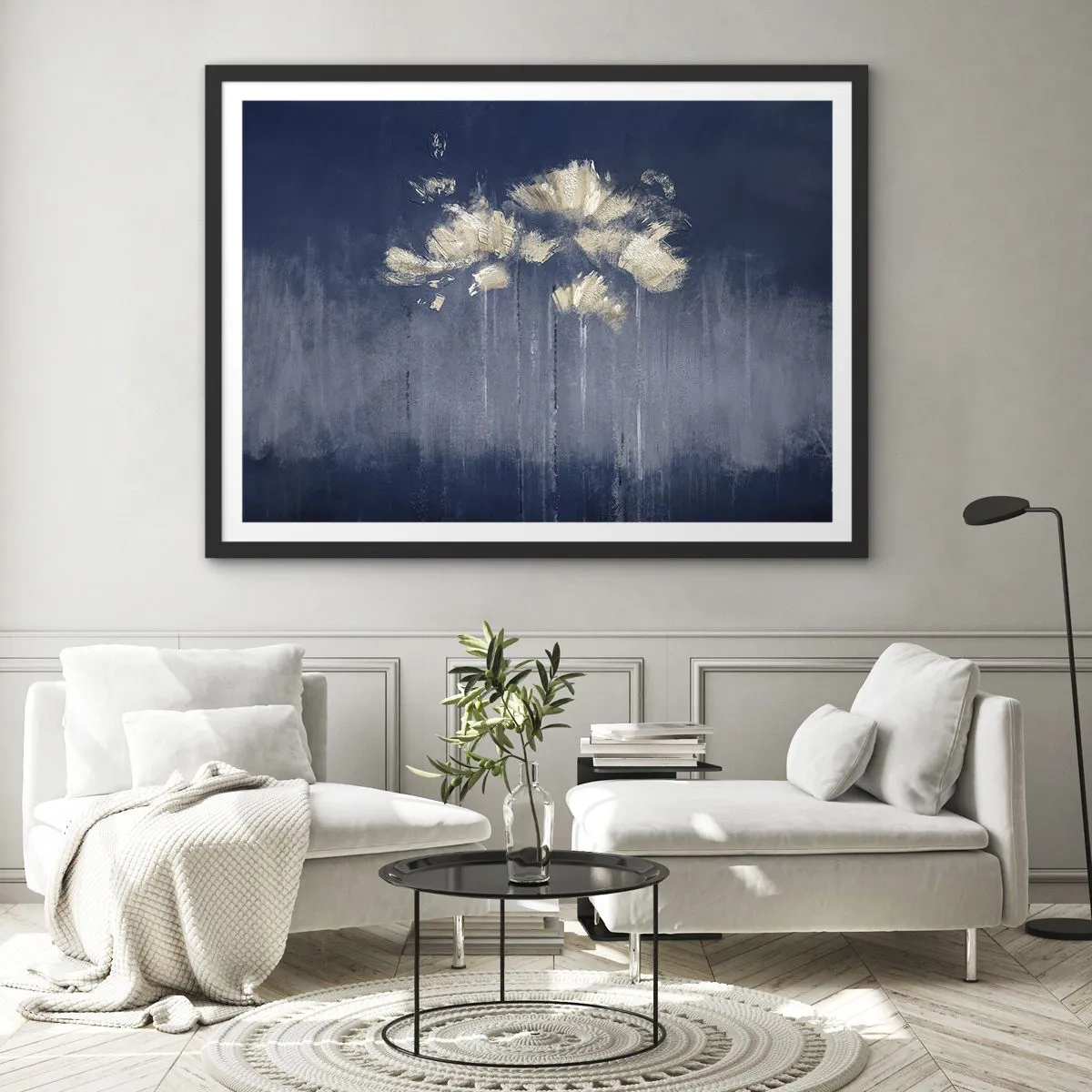 Plakat i sort ramme - Som kronblade i vinden - 70x50 cm