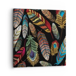 Lærredstryk - Billede på lærred - Fuglekarneval - 30x30 cm