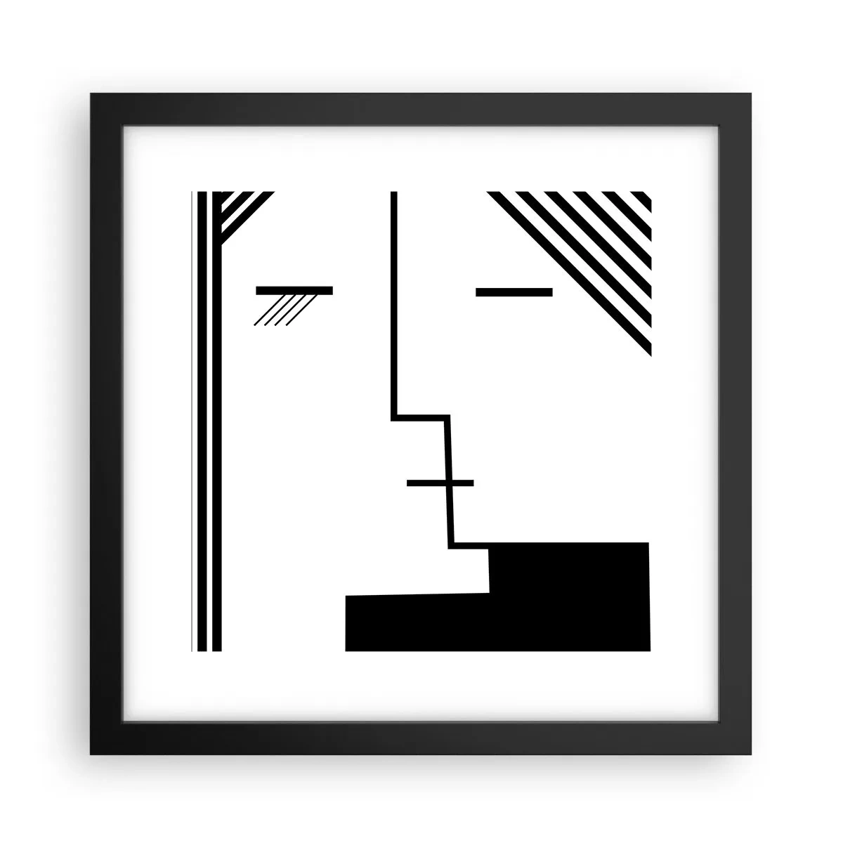 Plakat i sort ramme - Bare et kys - 30x30 cm