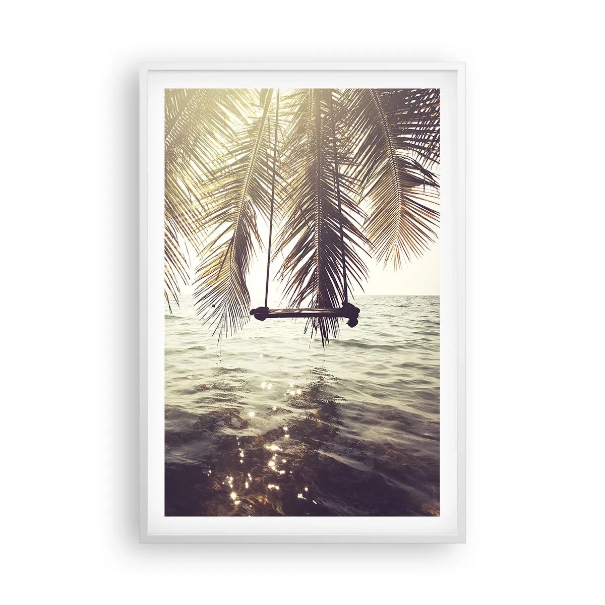 Plakat i hvid ramme - Du kan svæve i skyerne efter behag - 61x91 cm