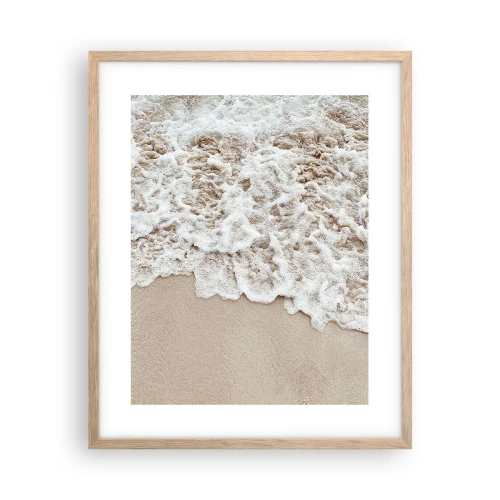 Plakat i ramme af lyst egetræ - Jeg er straks tilbage - 40x50 cm