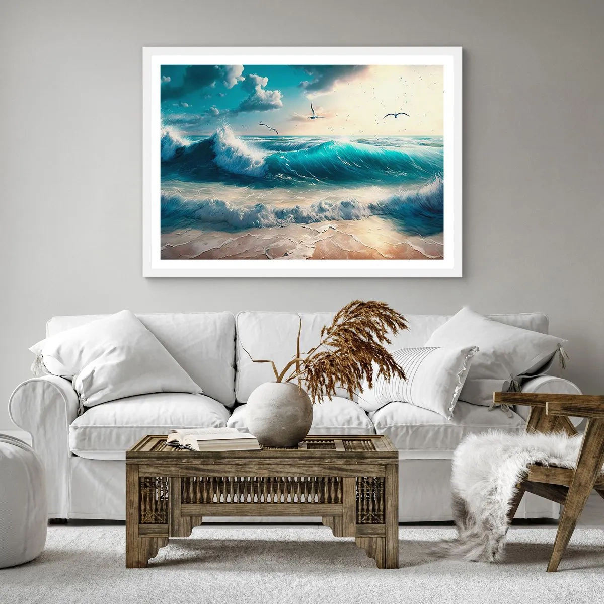 Plakat i hvid ramme - Støj kun for dig - 50x50 cm