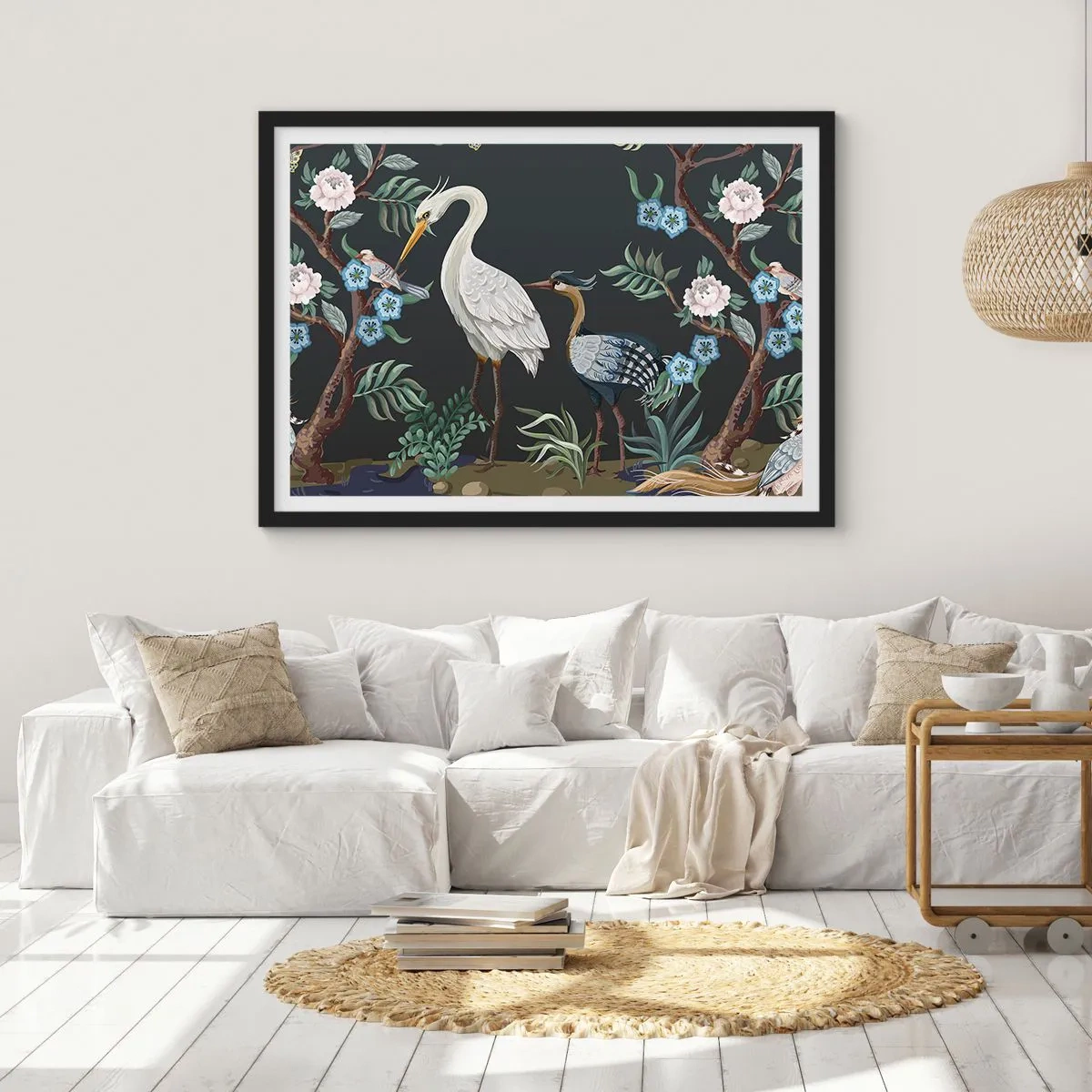 Plakat i sort ramme - Fugleparade - 40x30 cm