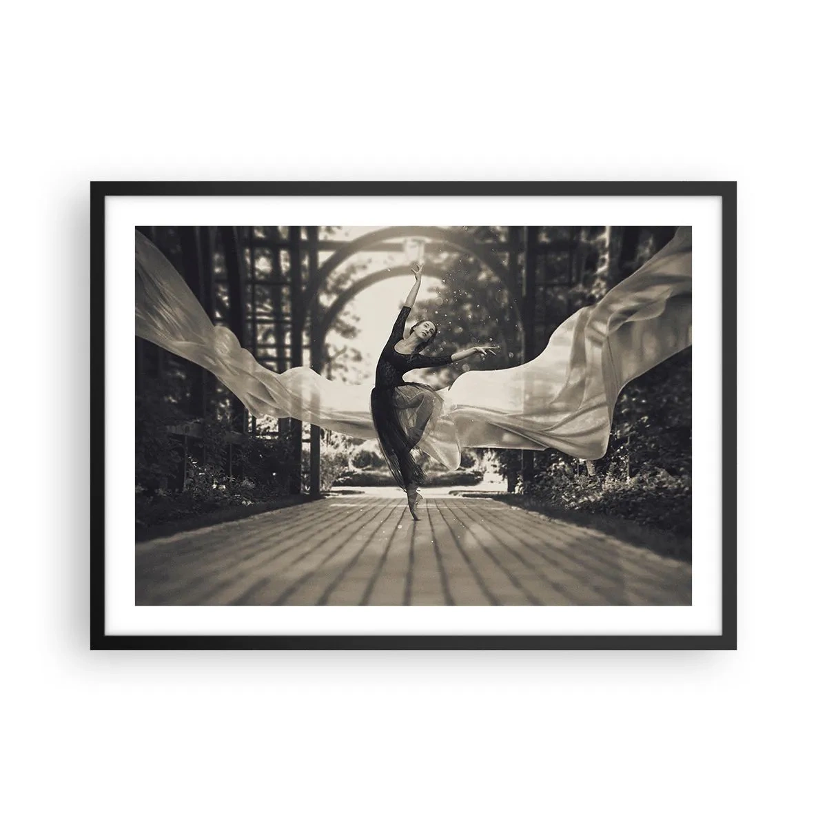 Plakat i sort ramme - Dans i haven - 70x50 cm