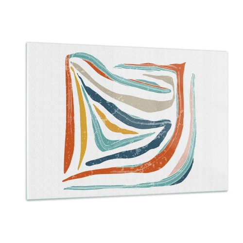 Billede på glas - Venligt smilende abstraktion - 120x80 cm