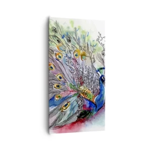 Lærredstryk - Billede på lærred - Med stolthed mod grå  - 65x120 cm