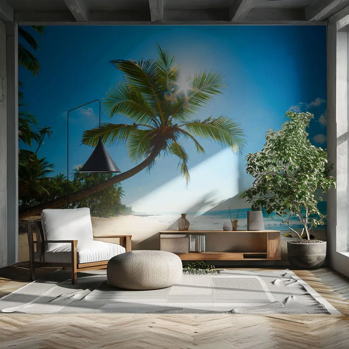 Fototapet på mål Premium Canvas - Du må ikke vise nogen - Landskab, Strand, Kokospalme