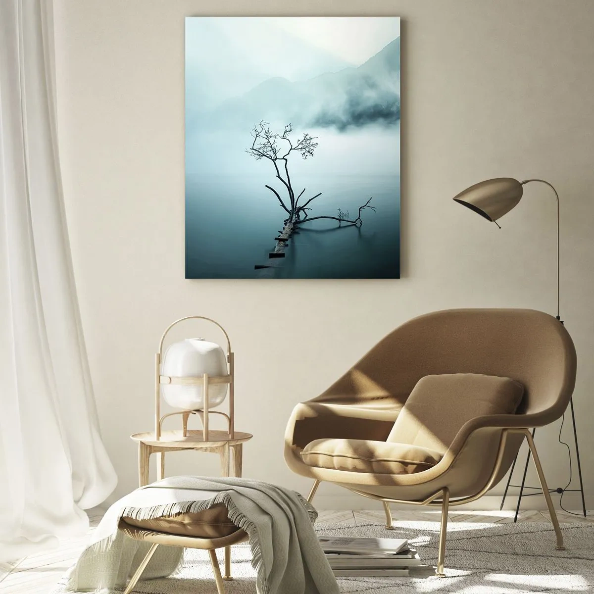 Billede på glas - Ud af vand og tåge - 50x70 cm