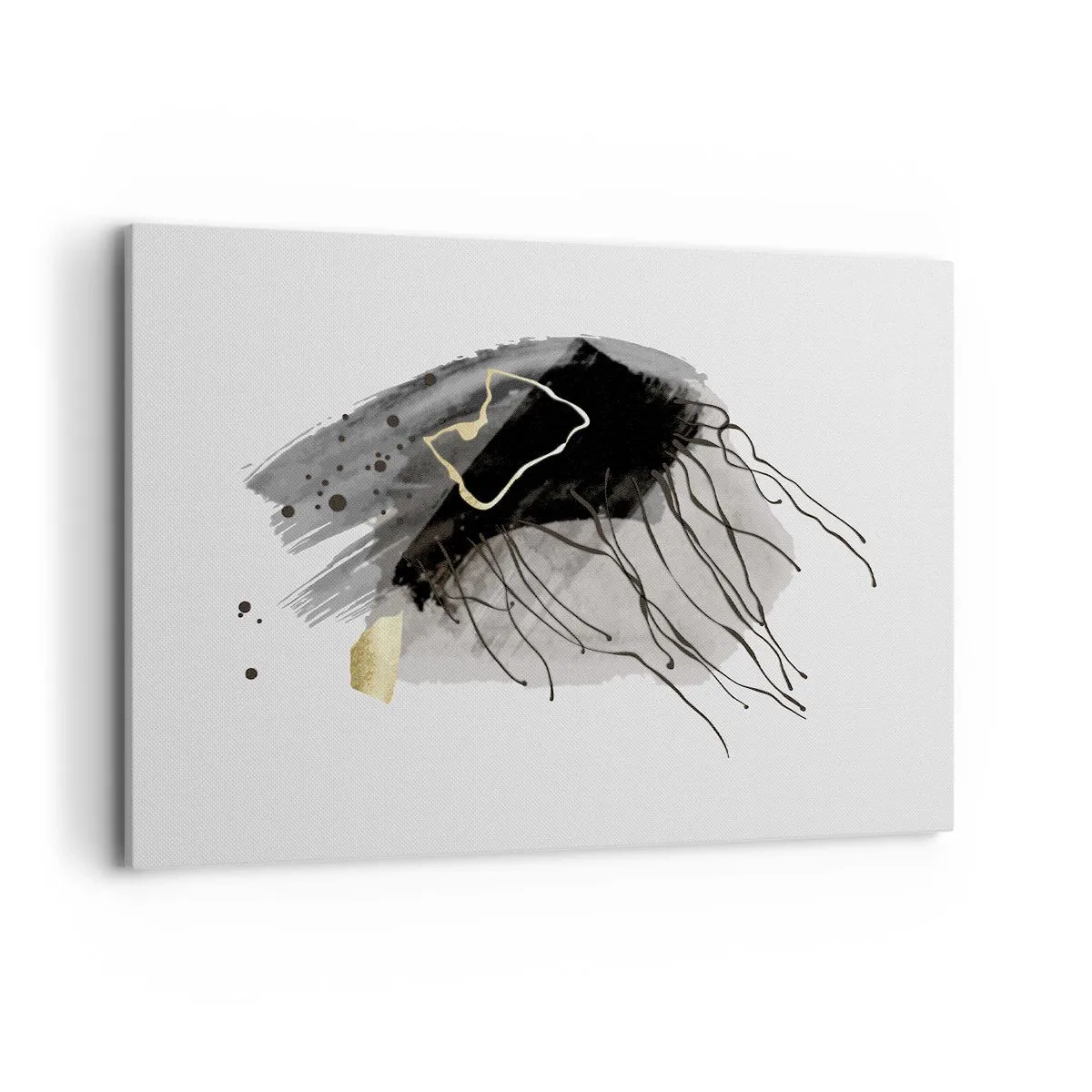 Lærredstryk - Billede på lærred - I sort og guld - 100x70 cm