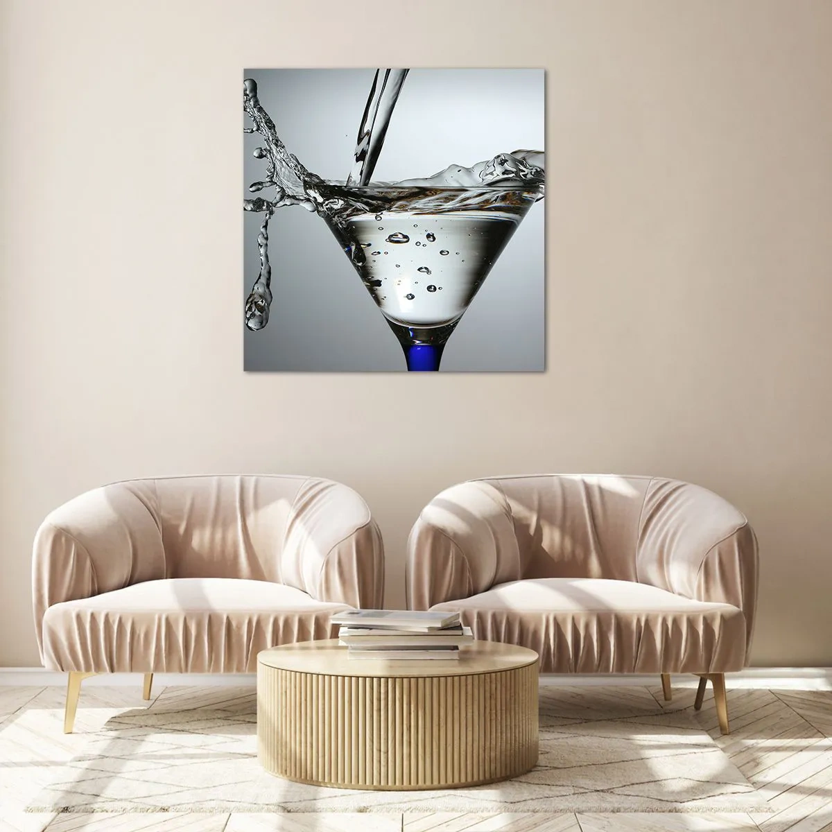 Billede på glas - Over kanten af koppen - 70x70 cm