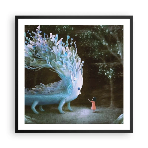 Plakat i sort ramme - Et fantastisk møde - 60x60 cm