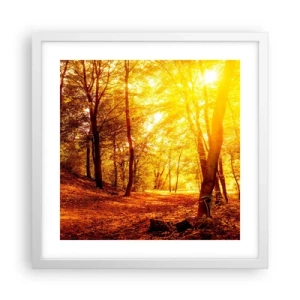 Plakat i hvid ramme - Til den gyldne lysning - 40x40 cm