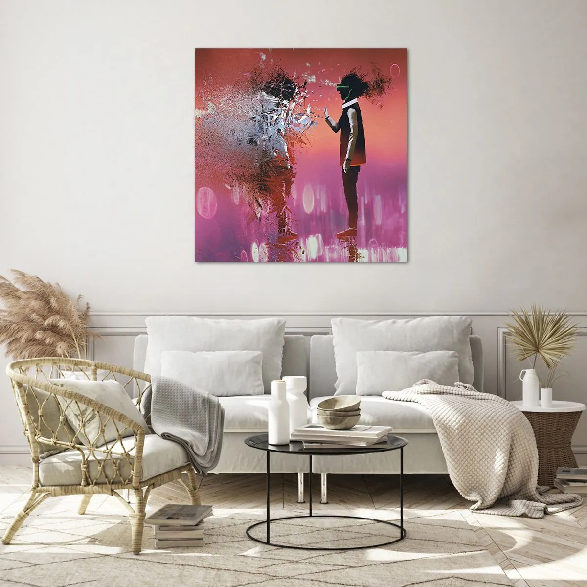 Billede på glas - Er det muligt at se ind i sig selv? - 40x40 cm