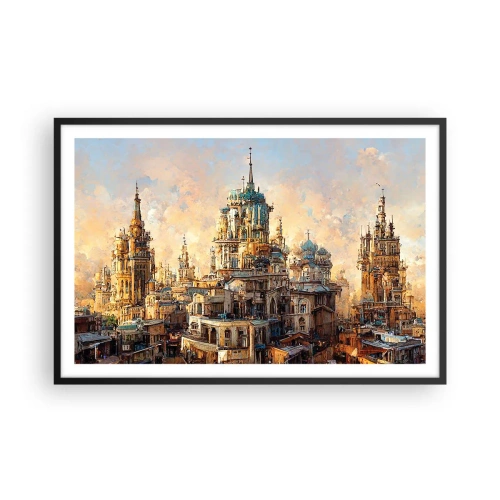 Plakat i sort ramme - En by af byer - 91x61 cm