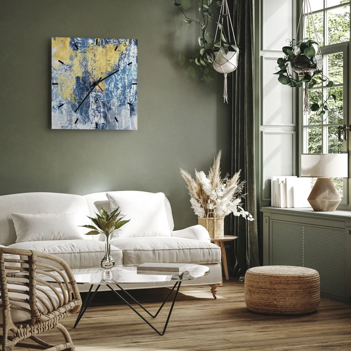 Vægur, Uret - En fredfyldt abstraktion - 30x30 cm