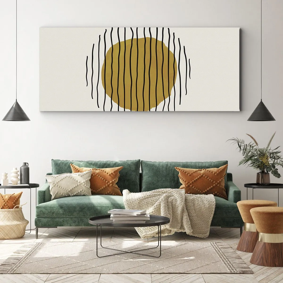 Lærredstryk - Billede på lærred - Abstraktion, der skælver af varme - 100x40 cm